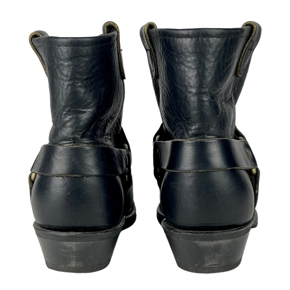 DOUBLE H BOOT CO. LADIES HARNESS 5026 ALMOND TOE SHORT LEATHER MOTORCYCLE BOOTS - Picture 7 of 14